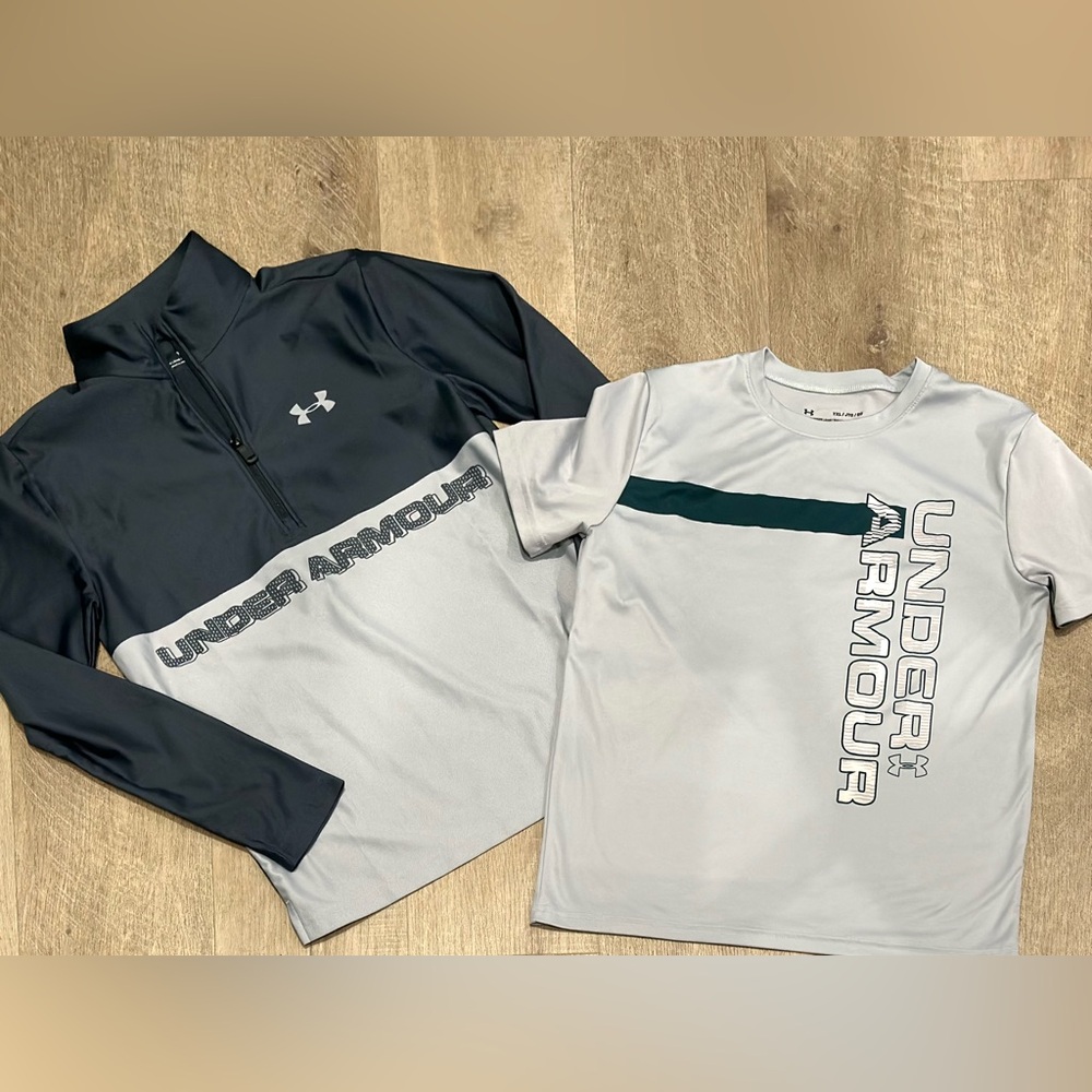Under Armour pullover and short sleeve shirt